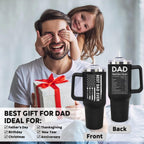 LHSCVUFASC Fathers Day Gift for Dad from Daughter, Son - Birthday Christmas Tumbler Gifts for Husband Dad - Best Ever Dads Gifts Ideas for New Daddy - 40 Oz Stainless Steel Tumbler Coffee Cup
