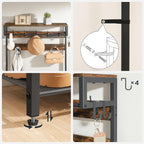 HOOBRO Hall Tree with Bench, Shoe and Coat Rack for Entryway, Coat Rack with Bench, Flip Top Storage Box, PU Cushioned Seat, Non-Woven Fabric Drawer, for Entrance, Rustic Brown and Black BF110MT01