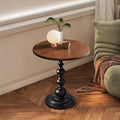 YUNMUARY-Vintage End Table with Solid Wood Top and Metal Base,15 Inch Wide Modern Side Table,Farmhouse Round Accent Tables for Kitchen,Coffee Shop,Dining Room and Bedroom.