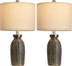 22.75" Table Lamps for Living Room Small Lamps for Bedroom Bedside Lamps Set of 2 Boho Lamps for Night Stands Nightstand Lamp Farmhouse Vintage Rustic Modern Side End Table Lamp Light Home Deco Gifts