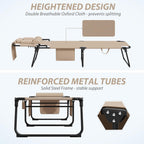 400lbs Tanning Chair with Face Hole, 5-Position Folding Chaise Lounge Chair with Side Pockets, Portable Beach Lounge Chair for Outdoor Sunbathing Patio Pool Lawn, Beige