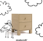 Storkcraft California 2-Drawer Nightstand, Driftwood | GREENGUARD Gold Certified Nightstand for Kids Bedroom, Premium Wood Storage with Elegant, Iconic Block Feet