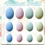 24Pcs Easter Speckled Eggs - Assorted Sizes Faux Pastel Chicken Eggs for Vase & Bowl Filler, DIY Easter Spring Home Party Favors and Wedding Table Decorations