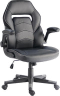 NuSparc SpawnSafe Gaming Chair, Adjustable Height, Flip-up Armrests, 360° Swivel, Black/Grey