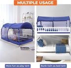 Alvantor® Mosquito Net Bed Canopy Tents Dream Privacy Space Twin Size Sleeping Tents Indoor Pop Up Portable Frame Breathable Cottage Blue (Mattress Not Included)