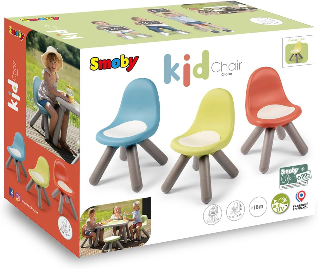Smoby Life - Children's chair in green - Indoor and outdoor use - Anti-UV coating - Recycled material - From 18 months - Made in France