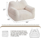 HUGHEAVEN Big Bean Bag Chair for Adults, Giant Oversized Bean Bag Couch, Comfy Reading Chair with Armrests, Soft Cozy Chair for Bedroom, Lounge Sofa for Gaming, Napping & Relaxing, Beige