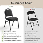 Dining Chairs Set of 4, Assembly-Free Stackable Kitchen Chairs, Modern Fabric Upholstered Chairs with Metal Frame for Living Room/Bedroom/Office/Farmhouse, Black