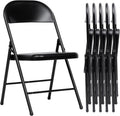 6 Pack Folding Chairs, 330 lbs Heavy Duty All Metal Folding Chair with Ergonomic Backrest, Portable Foldable Chair for Office Dining Party Meeting Outdoor Black