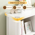 6 Cube Storage Organizer, 28 Inch Kids Low Storage Cabinet, Toddler Toy Storage Bookcase and Bookshelf for Kids Rooms, Playroom, Nursery, Living Room, Rounded Corners & Anti-Tip
