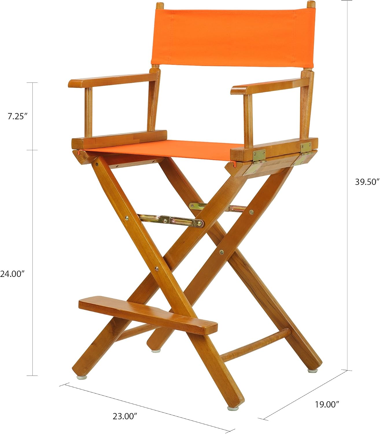 Casual Home 24" Director's Chair Honey Oak Frame-with Tangerine Canvas, Counter Height