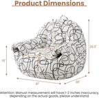 Peace nest Bean Bag Chair with Memory Foam Filled Ultra Soft Jacquard Pattern Cover for Adults Comfy Fur Bean Bag Chairs with Armrests for Bedroom Living Room Office Dorm Reading Lines