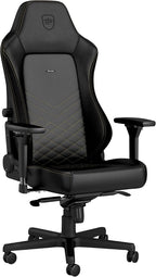 noblechairs Hero Gaming Chair/Office Chair with Lumbar Support, PU Faux Leather, Black/Gold