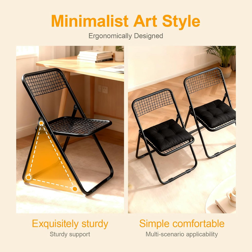 JPBSTO 12 Pack Folding Chair,Balck Color,Single Piece,Foldable Space - Saving Design for Indoor/Outdoor Use