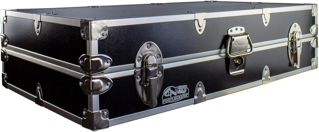 C&N Footlockers College Dorm Room Under Bed - The Slim Lockable Trunk - 32 x 18 x 8.25 Inches