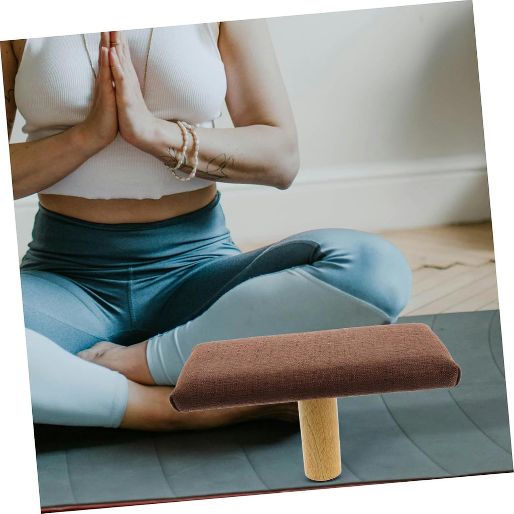 OUNONA Wooden Kneeling Bench for Meditation and Prayer with Comfortable Cotton Cloth Cushion, Portable Design Featuring Versatile Usage and Natural Elegance, for Home Decor and Office