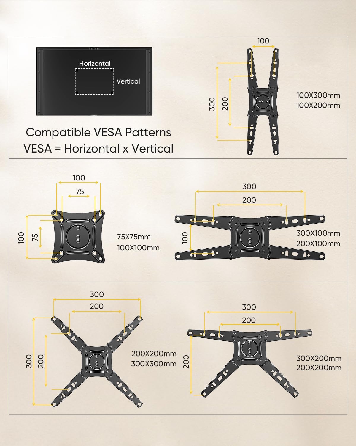 FORGING MOUNT Full Motion TV Wall Mount for 17-50 inch TVs up to 66 lbs,Rotating TV Wall Mount with Articulating Arms, Extension, Tilt, Swivel, Max VESA 300x300mm