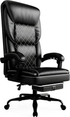 Gaming Chair, Office Chair with Inflatable Lumbar Support, Ergonomic Comfortable Wide Computer Chair with Footrest and Linked Soft Armrests, High Back 3D Enveloping Seat Cushion