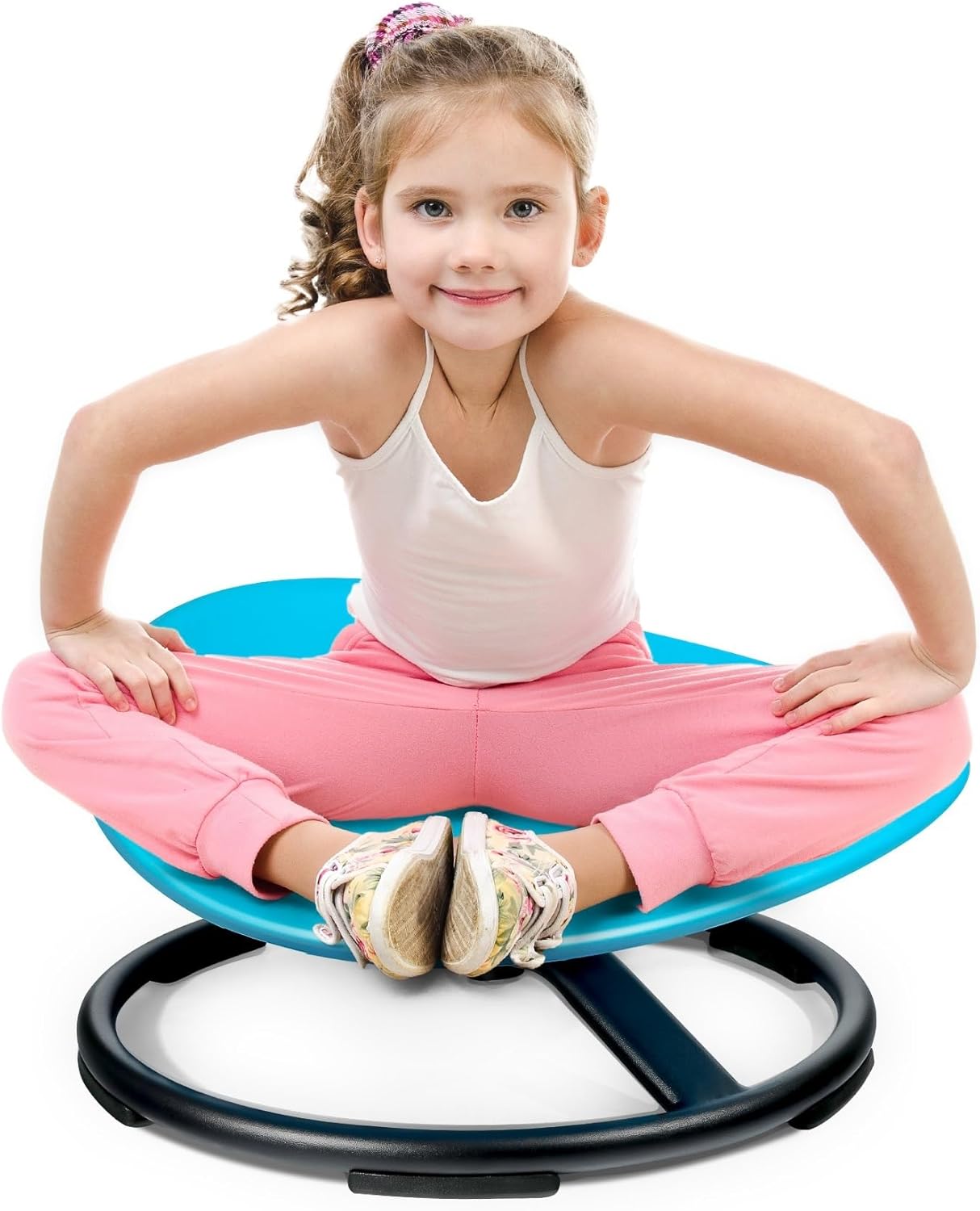 Sensory Spinning Chair for Autistic Kids, ADHD Autism Swivel Chair Training Body Coordination, Metal Base Non-Slip Sit and Spin Toys for Kids Gift