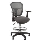 Norwood Commercial Furniture Adjustable-Height Office Mesh Drafting Chair with Chrome Footrest Ring & Optional Arms
