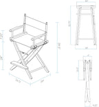 Casual Home American Trails Extra-Wide Premium Directors Chair 24" H Counter Height Natural Frame Natural Canvas
