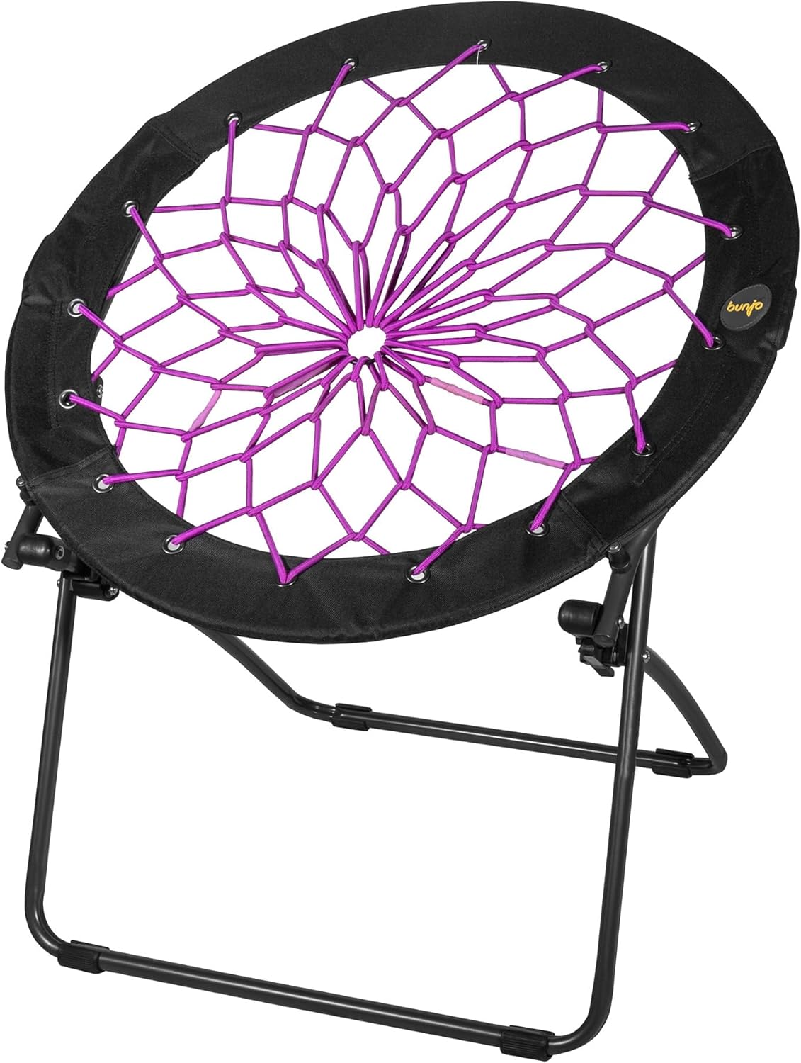 Zenithen Foldable 29" Bunjo Bungee Chair, Plum Jam (Pack of 1) - Lightweight Collapsible Seating for Teens, Adults, Dorms, Bedrooms, Camping & Gaming - 225lb Capacity Portable Seat