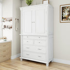 Merax 77" Tall Large Kitchen Pantry Storage Cabinet with 2 Doors & 2 Adjustable Shelves & 5 Drawers & 6 Side Door Shelves, Modern Freestanding Food Pantry for Dining Room, Living Room, White