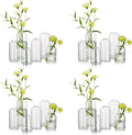 Hewory Glass Bud Vases for Flowers: Blown Modern Small Glass Vases for Centerpieces Set of 24, Mini Clear Bulk Flower Vases for Wedding Party Events Home Decor Floral Arrangements (Not Include Flower)