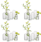 Hewory Glass Bud Vases for Flowers: Blown Modern Small Glass Vases for Centerpieces Set of 24, Mini Clear Bulk Flower Vases for Wedding Party Events Home Decor Floral Arrangements (Not Include Flower)