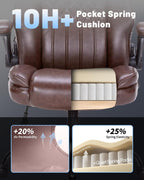 600LBS Large Heavy Duty Office Chair, Big and Tall Office Chair for Heavy People, Executive Desk Chair with Lumbar Support, Computer Desk Chairs with Flip Up Arm