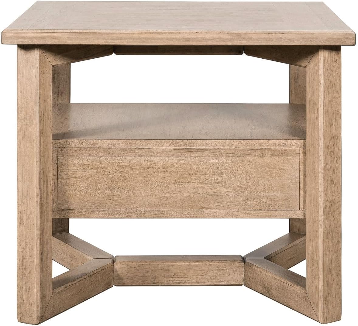 Liberty Furniture Proximity Place Living Room Rectangular End Table Transitional with Storage Drawer - Barley Buff Birch Wood