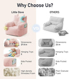 little dove Bean Bag Chairs for Kids, Comfy Bean Bag Chair with 2 Plush Toys, Toddler Chair with Pocket, Stuffed Lazy Sofa with Filler for Boys and Girls, Kids Chairs for Gaming, Reading, Pink