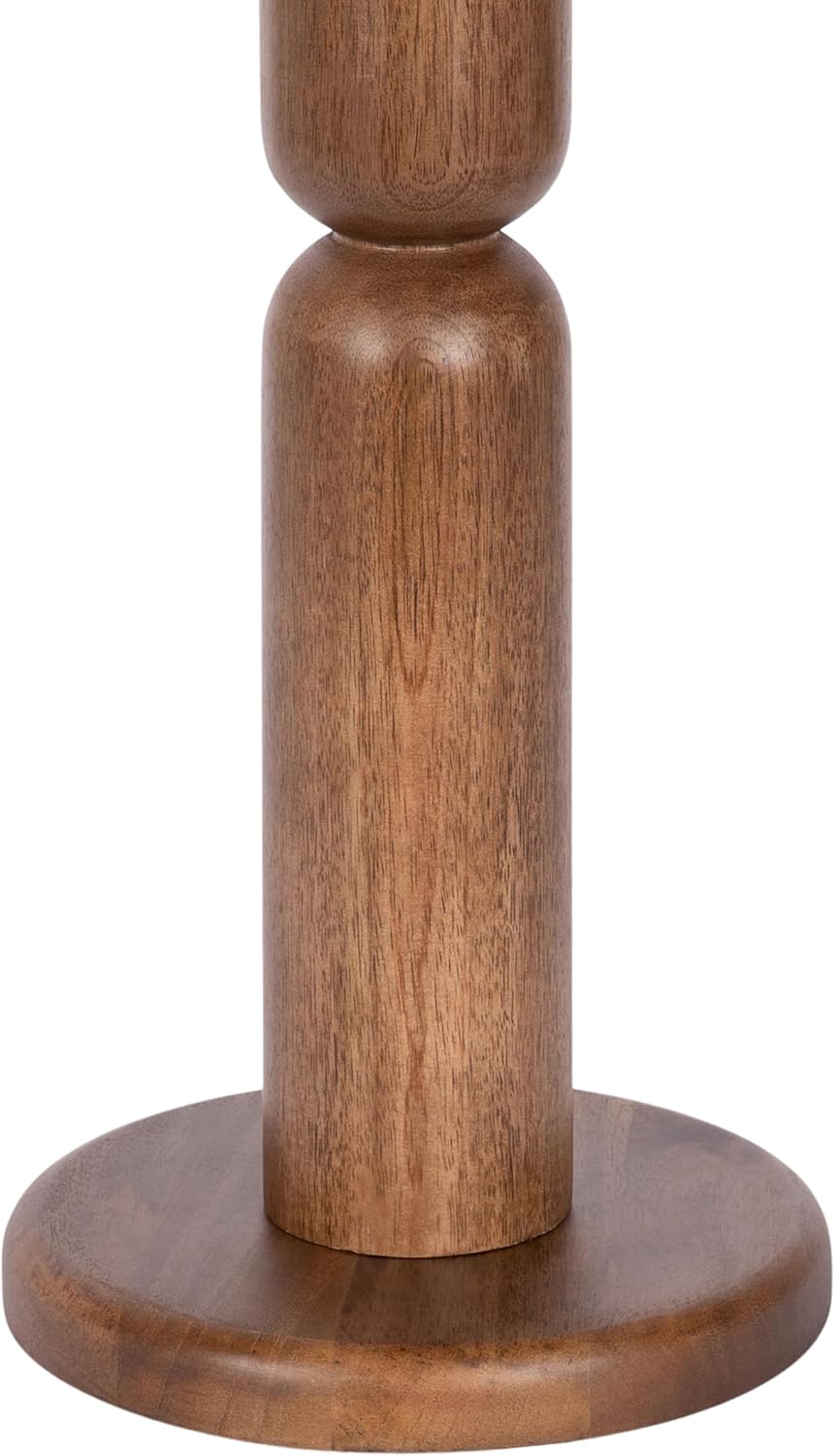 Kate and Laurel Macron Modern Mango Wood Round Side Table, 12 x 12 x 22, Walnut Brown, Transitional Wooden Pedestal Table for Use as Indoor Plant Stand or Useful Living Room End Table
