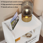 White Nightstand Small Bedside Table Kids Nightstand 3-tier Wood Side Table | Mid Century Modern Nightstand, Small Bedside Table for Bedroom, Kids Room & Small Spaces.