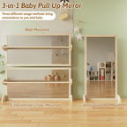 Montessori 3-in-1 Baby Mirror with Pull-Up Bar – Perfect for Toddler Nurseries, Home Learning Spaces, and Children's Classrooms