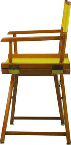 Casual Home Director's Chair ,Honey Oak Frame/Yellow Canvas,18" - Classic Height