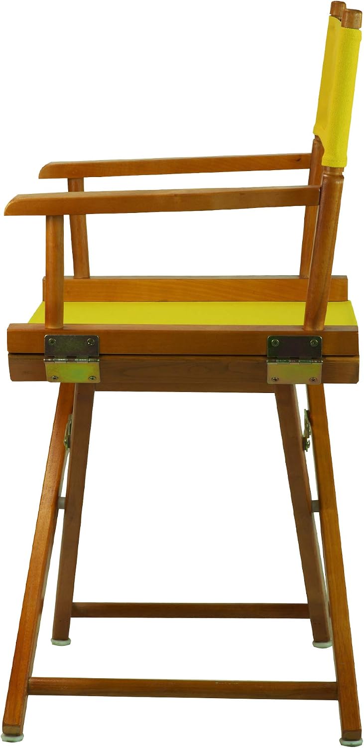 Casual Home Director's Chair ,Honey Oak Frame/Yellow Canvas,18" - Classic Height