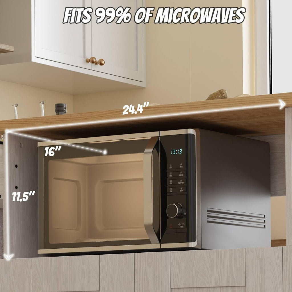 ASTRONAPE Kitchen Island Cart with Drop-Leaf Countertop, Rolling Storage Cabinet with Microwave Stand, Towel Rack & Power Outlet, Mobile Buffet Cart on Wheels for Small Kitchen