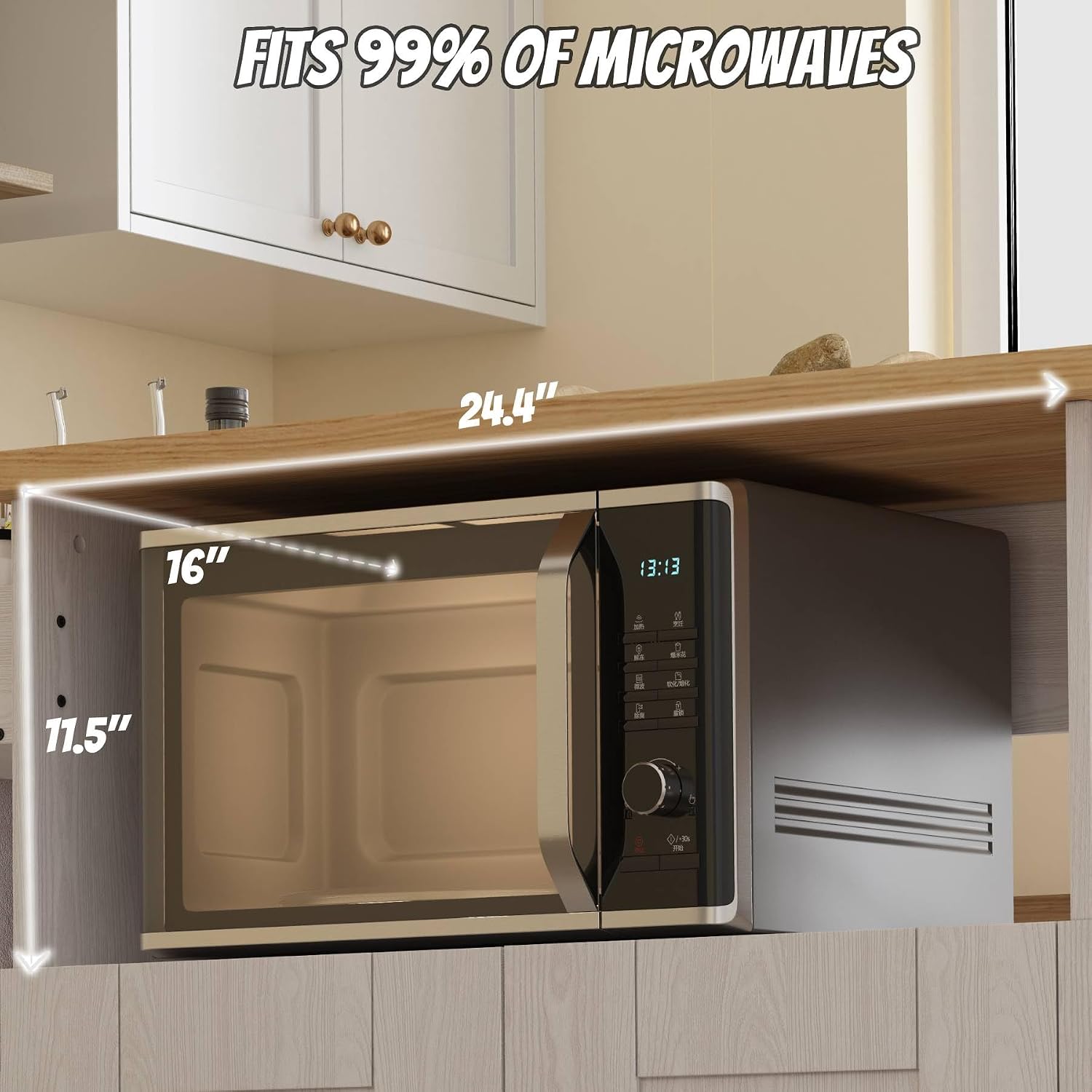 ASTRONAPE Kitchen Island Cart with Drop-Leaf Countertop, Rolling Storage Cabinet with Microwave Stand, Towel Rack & Power Outlet, Mobile Buffet Cart on Wheels for Small Kitchen