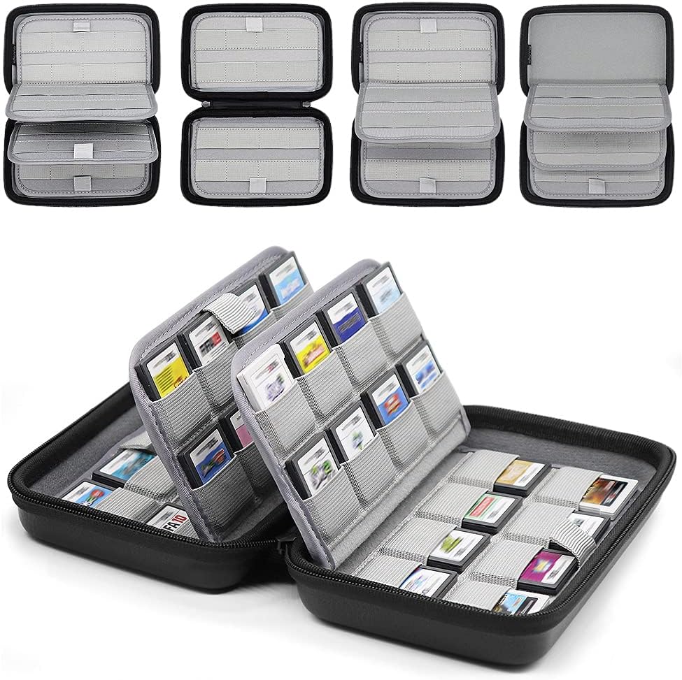 sisma 64 DS 3DS Switch Game Case Compatible with Nintendo Game Cartridges, Cards Holder Organizer Home & Travel Safekeeping Storage Case Carrying Bag