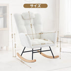 Teddy Glider Rocker, Nursery Nursing Chair for Adults, Compact Space-Saving Rocking Chair for Living Room, Bedroom & Small Spaces,Beige