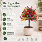 Artificial Flowers for Outdoors, UV Resistant Faux Topiary Ball Plants with Ground Stakes, 22 Inch Realistic Fake Greenery Bushes, Waterproof Fade Proof for Garden Porch Patio Yard Decor, 2 Pack