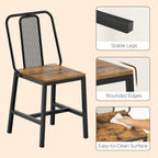 YATINEY Dining Chairs Set of 4, Wooden Kitchen Chairs, Farmhouse Dining Chairs with Back Support, for Living Room, Kitchen, Rustic Brown and Black CY01L4BRN1