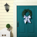2 Pcs Wreath Sash for Front Door Reversible Chinoiserie Wreath Sash Accessories Decor for Monogram Garland Ribbon Porch Indoor Outdoor Home Party Yard Doorway(Chinese Style)