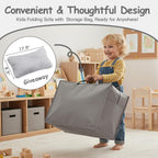Tiita Kids Floor Mattress for Toddler, Child Fold Up Sofa Couch Convertible Futon Folding Chair with Storage Bag for Kids, Plush Grey