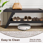 2-Tier Shoe Bench,Entryway Shoe Storage Bench,Modern Narrow Bench for Entryway, Kitchen, Bedroom, Dining（Black）