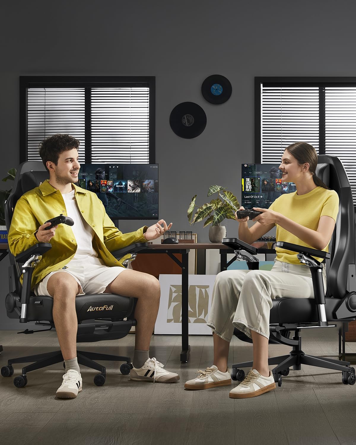 AutoFull M6 Gaming Chair with Climate Control Massage – Ventilated & Heated Seat, 3rd-Gen Active Lumbar Support, 360° Adjustable Armrests, Ergonomic Chair for Gamers & Home Office (Black)