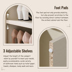 IFBUY 67" Tall Arched Bathroom Storage Cabinet, 8-Tier Modern Farmhouse Storage Cabinet with Adjustable Shelves, Wood Freestanding Cabinet for Bathroom, Living Room, Entryway, Hallway (Cream)