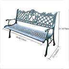 Bench，Patio Garden Bench, Anti- Rust Cast Iron Cast Aluminum Frame for Outdoor Path Yard Lawn Work Entryway Decor(A)