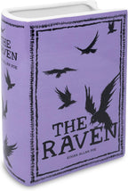 Steel Mill & Co Original Large Book-Shaped Decorative Vase, Ceramic Vases for Home Decor, Cute Bookshelf Decor, Unique Vase for Book Lovers, The Raven - Purple